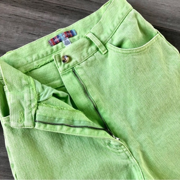 Urban Outfitters ‘Lena’ High Rise Wide Leg Pants in Lime - Picture 5 of 10
